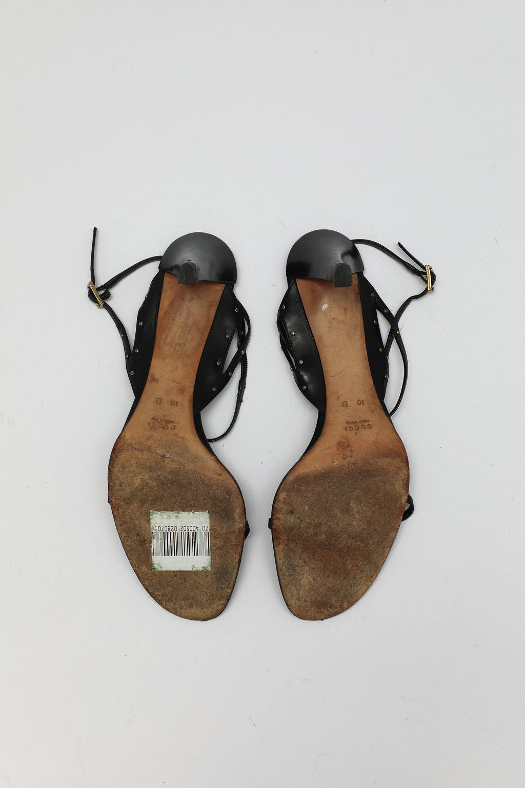 Gucci Black Leather Strappy Sandals (US 10)