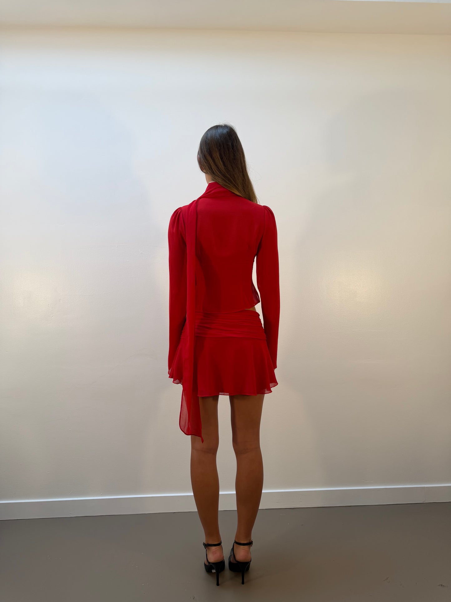 Eda Mini Skirt in Red Love