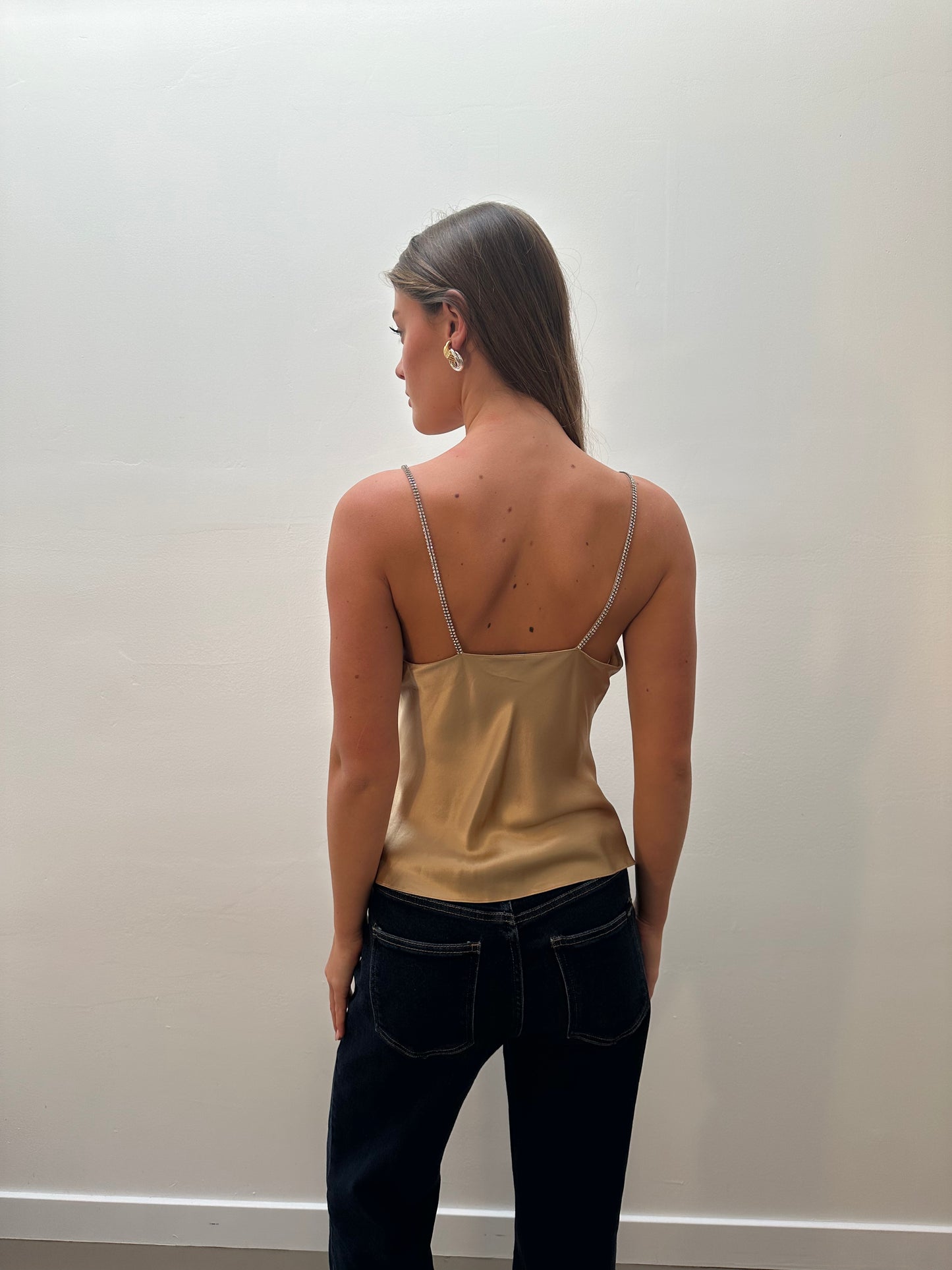 Teri Jon Silk Cami (XS/S) - Gold