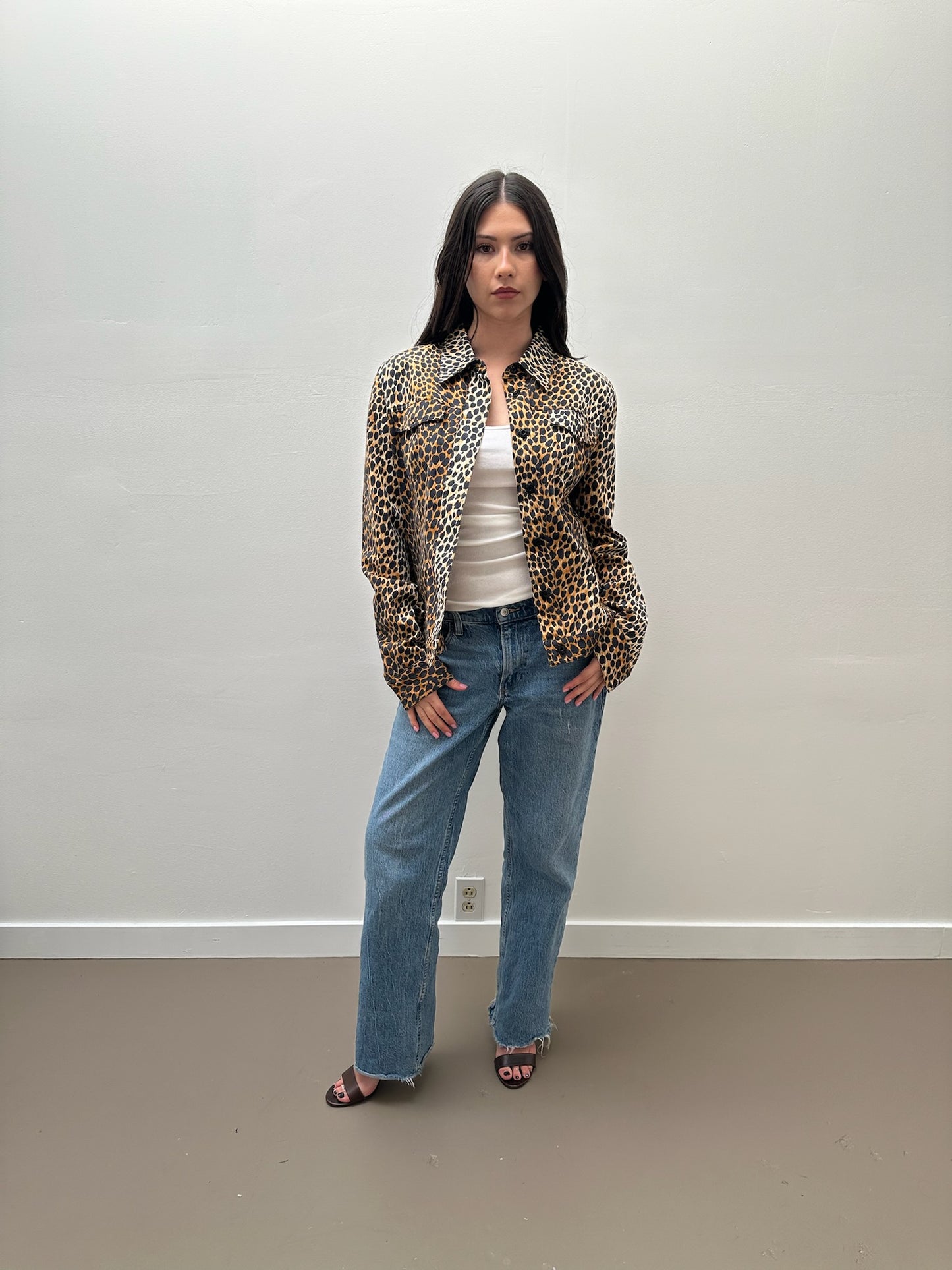 Dolce & Gabbana Leopard Print Jean Jacket (S/M)
