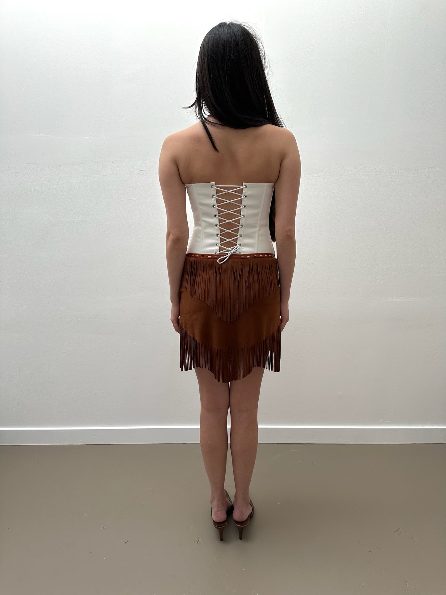 Dolce & Gabbana Goat Skin Mini Skirt (IT 40) - Brown