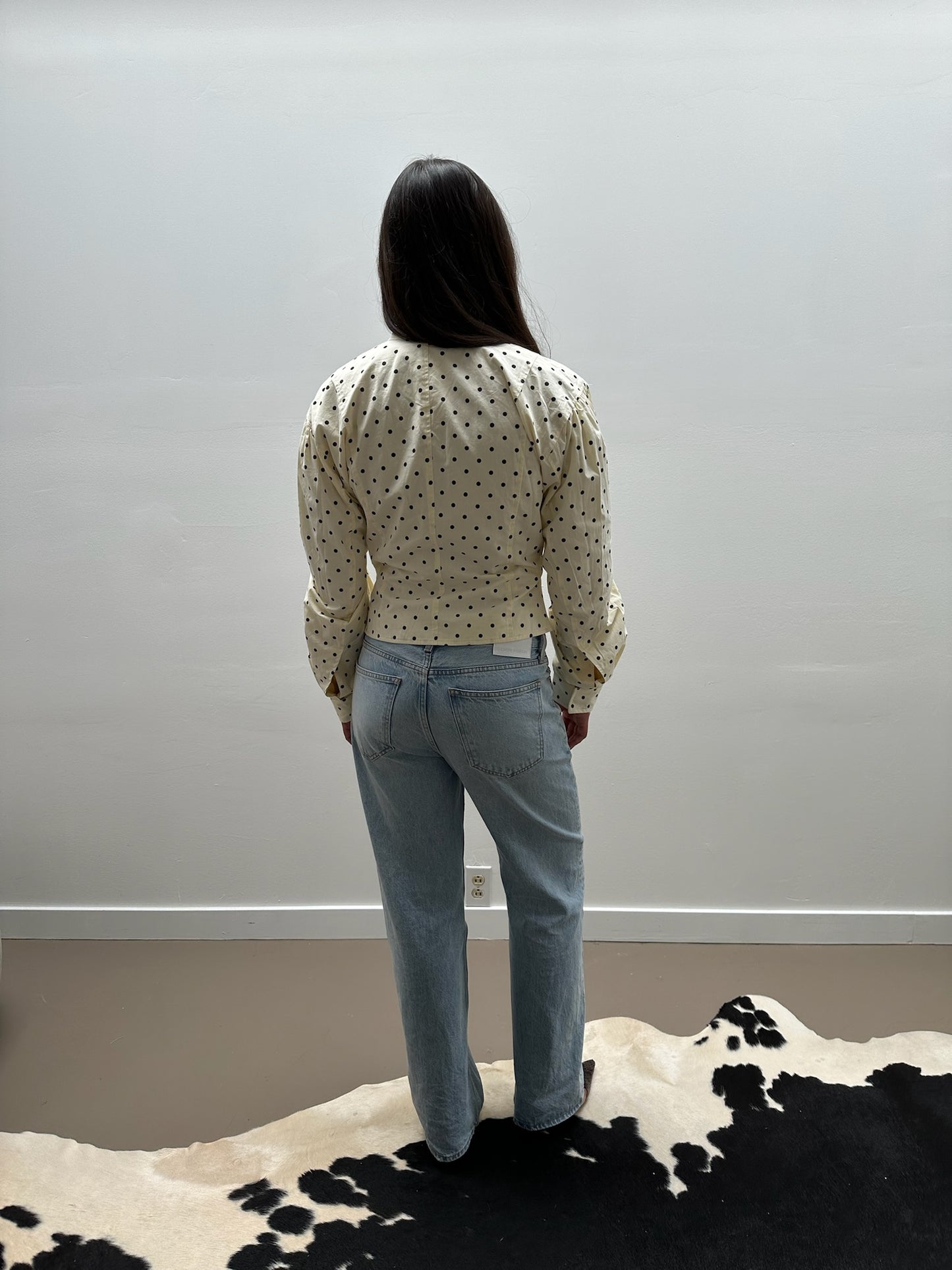 Globo Jacket in White Polka