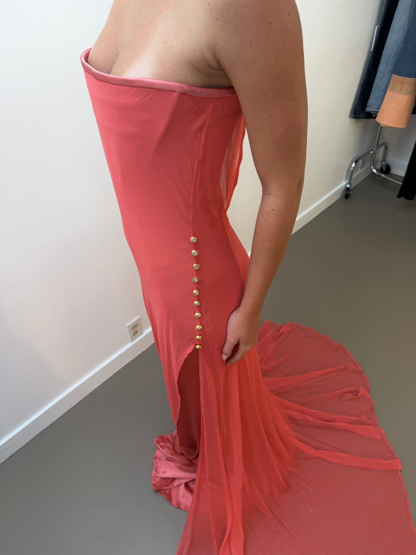 Juan Carlos Pinera Silk Gown - Peach (S/M)