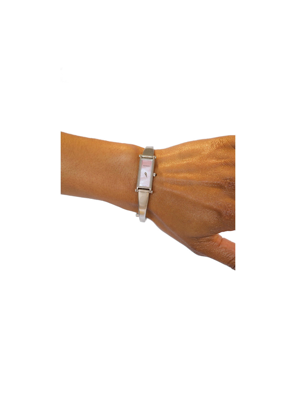 Gucci 1500L Stainless Steel Bangle Watch – Pink Dial