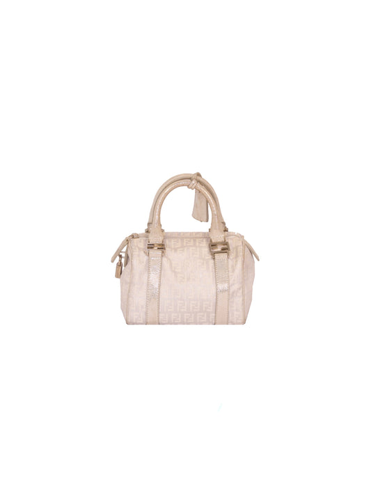 Fendi Mini Boston Bag in Metallic Zucca Jacquard