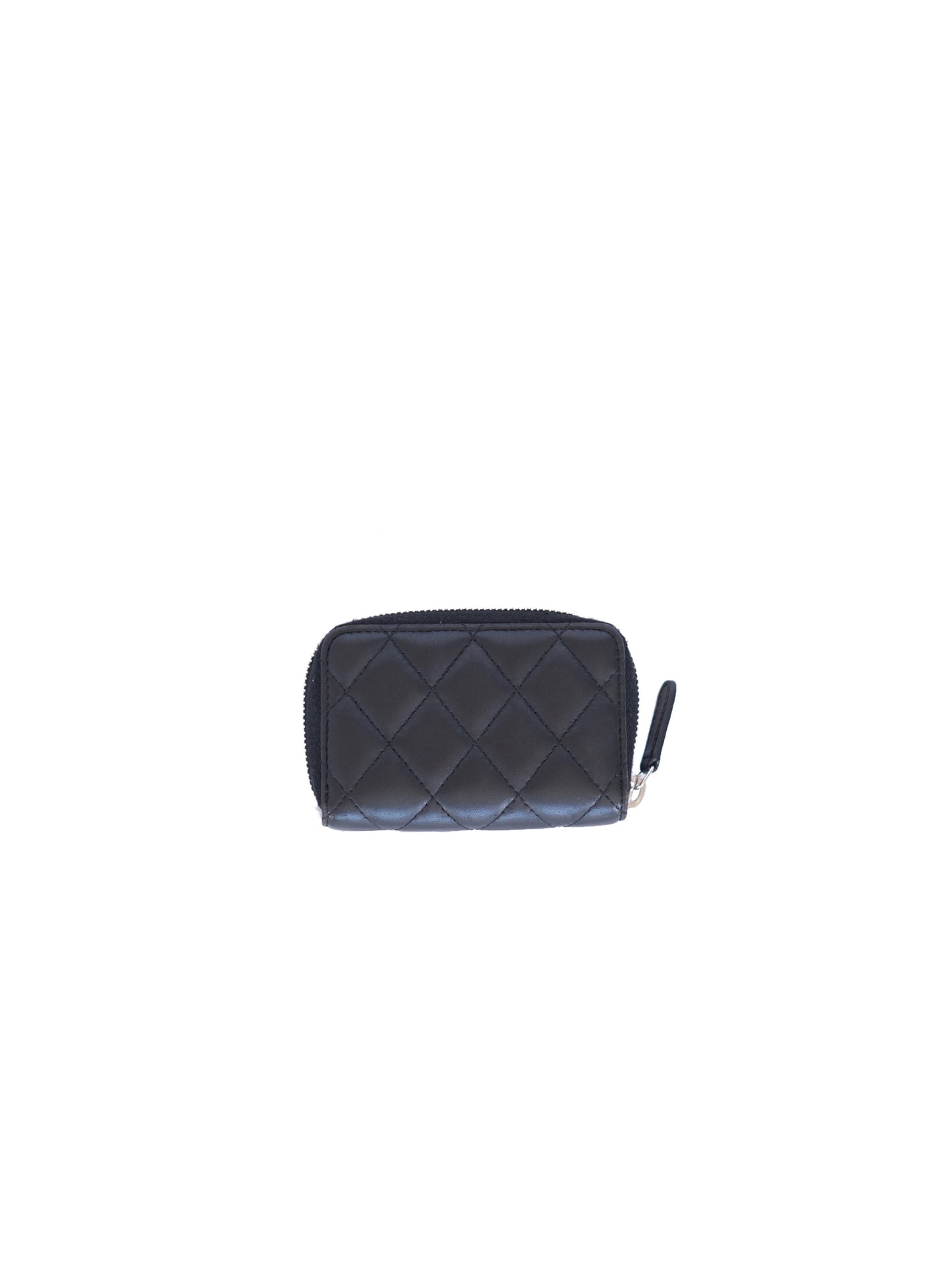 Chanel Quilted Lambskin Wallet - Black & Silver