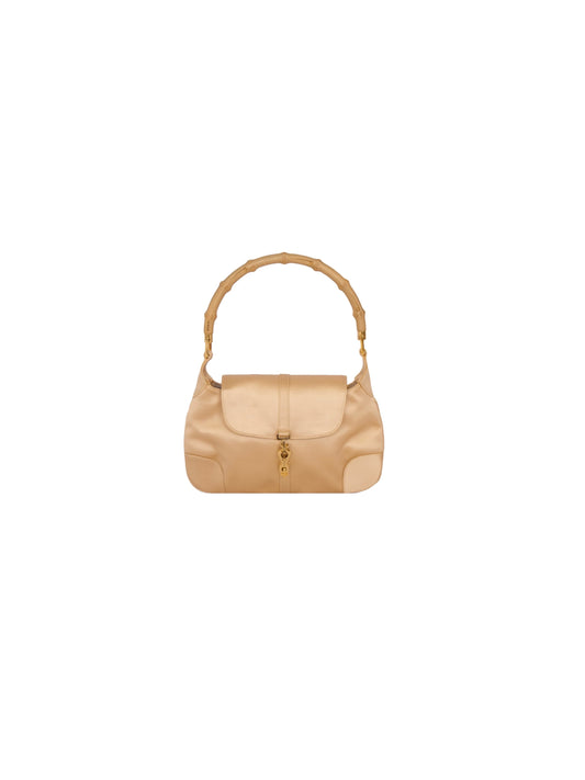 Gucci Bamboo Shoulder Bag in Champagne Silk