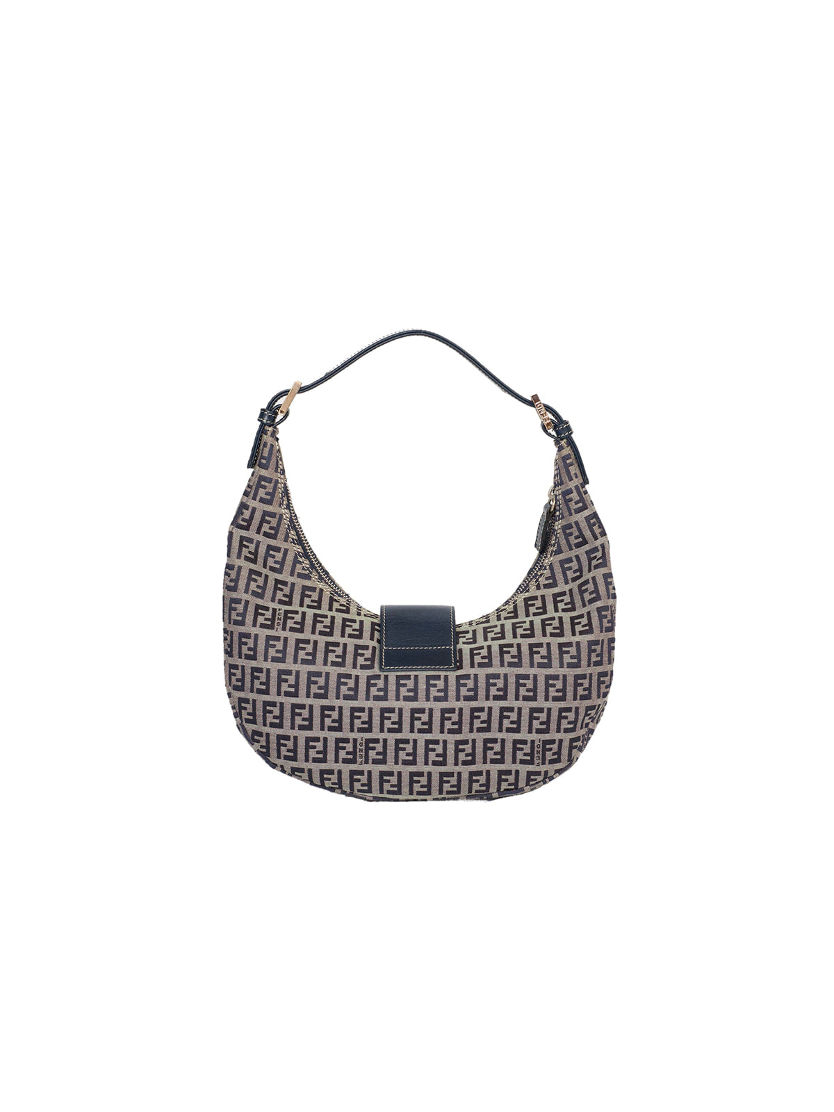 Navy Zucchino Canvas Fendi Mama Baguette Shoulder Bag