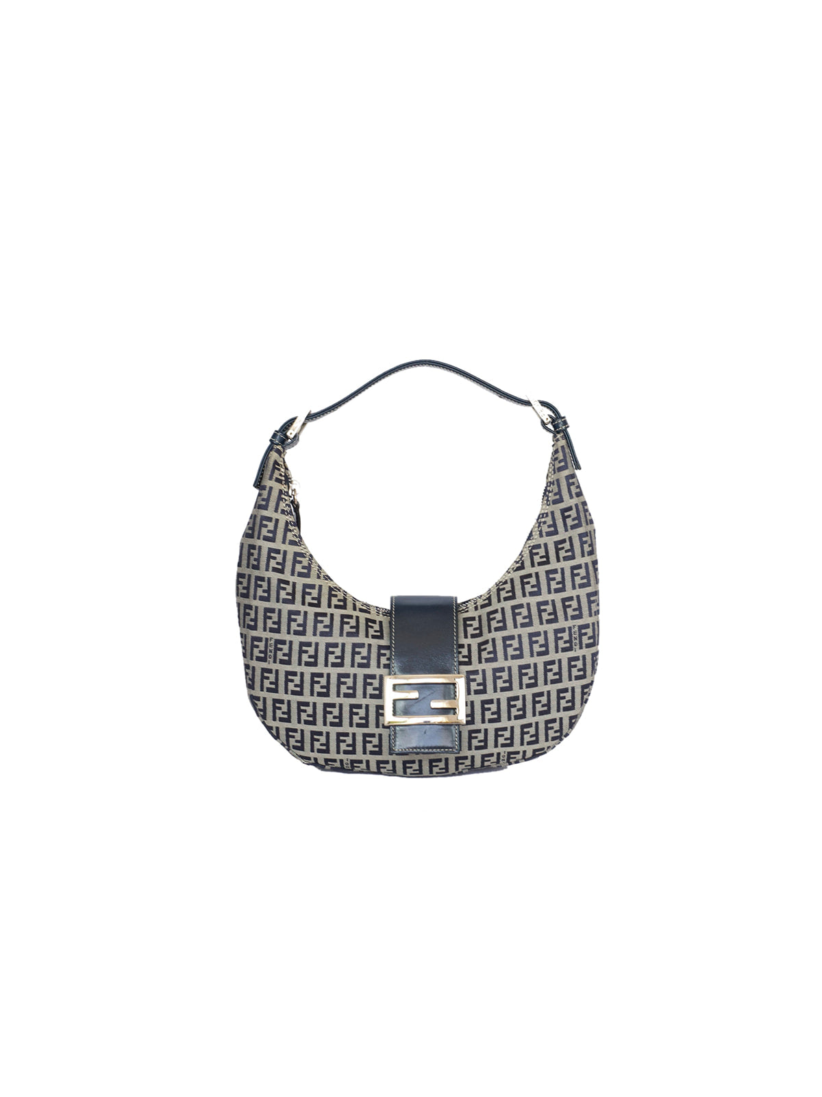 Navy Zucchino Canvas Fendi Mama Baguette Shoulder Bag