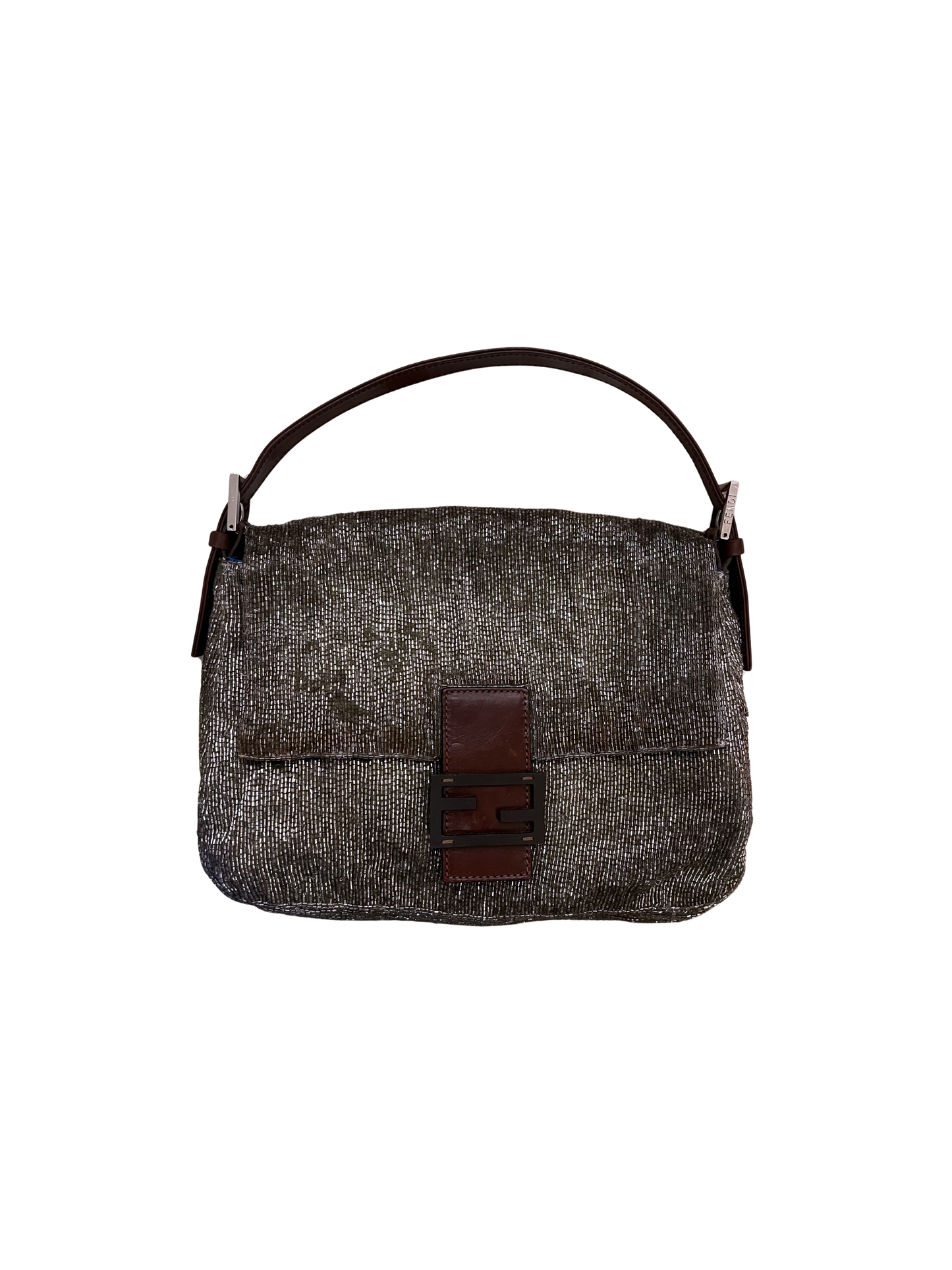 Fendi Beaded Mamma Baguette - Silver
