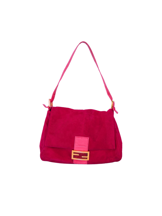 Fendi Mama Baguette in Hot Pink Suede