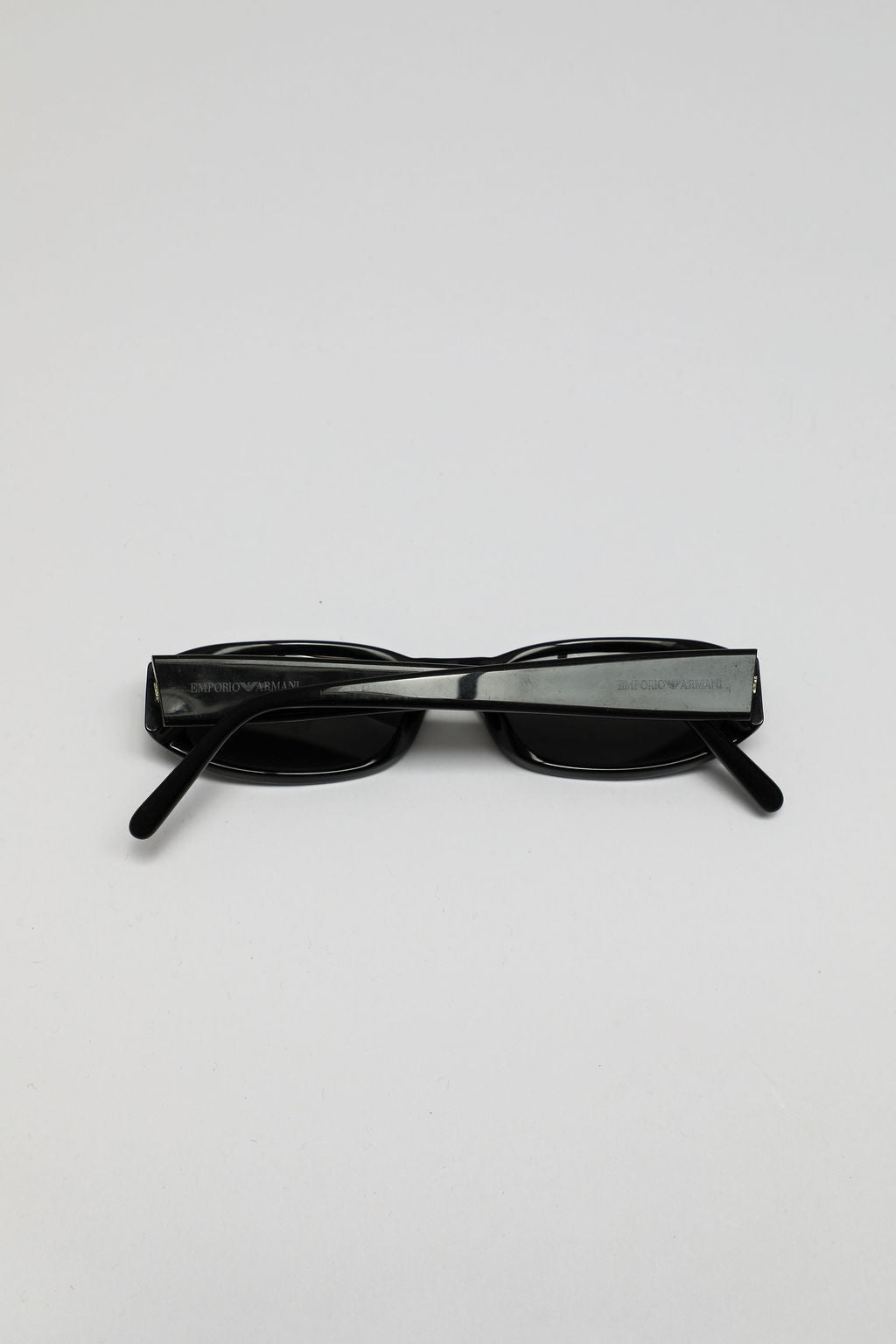 Armani Black Narrow Rectangular Sunglasses