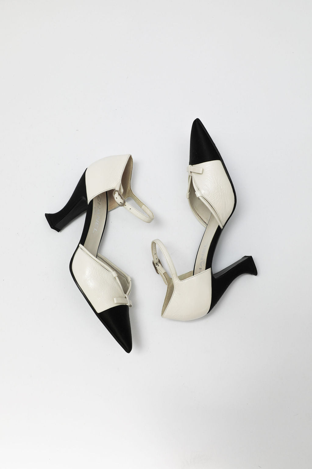 Chanel Two-Tone Bow Mary Jane Pumps