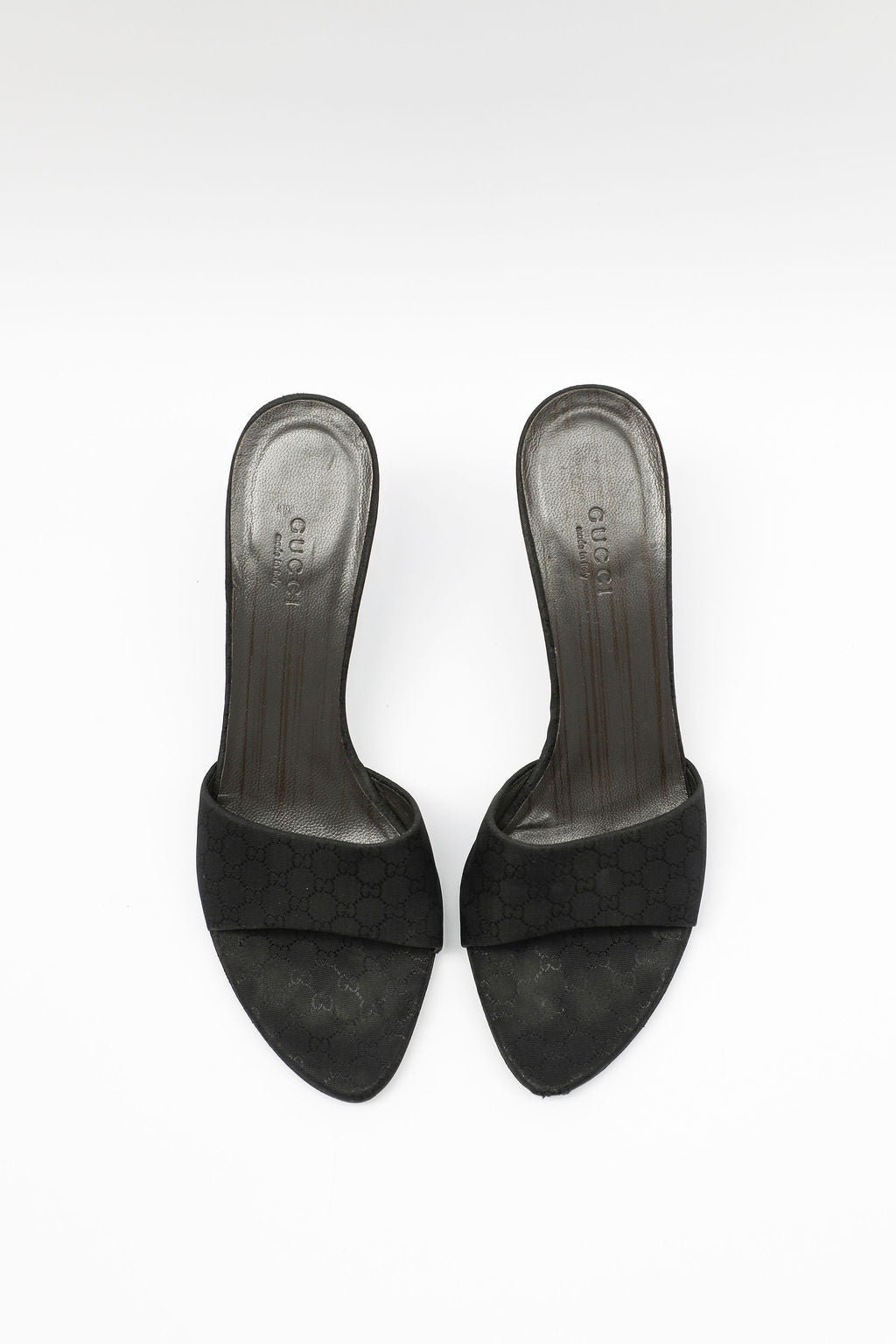 Gucci Black Monogram Canvas Mules (US 7.5)