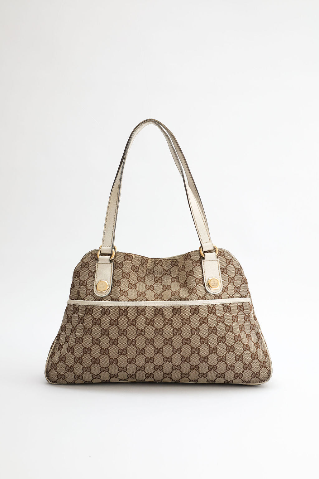 Gucci Monogram Charmy Tote Bag - Beige