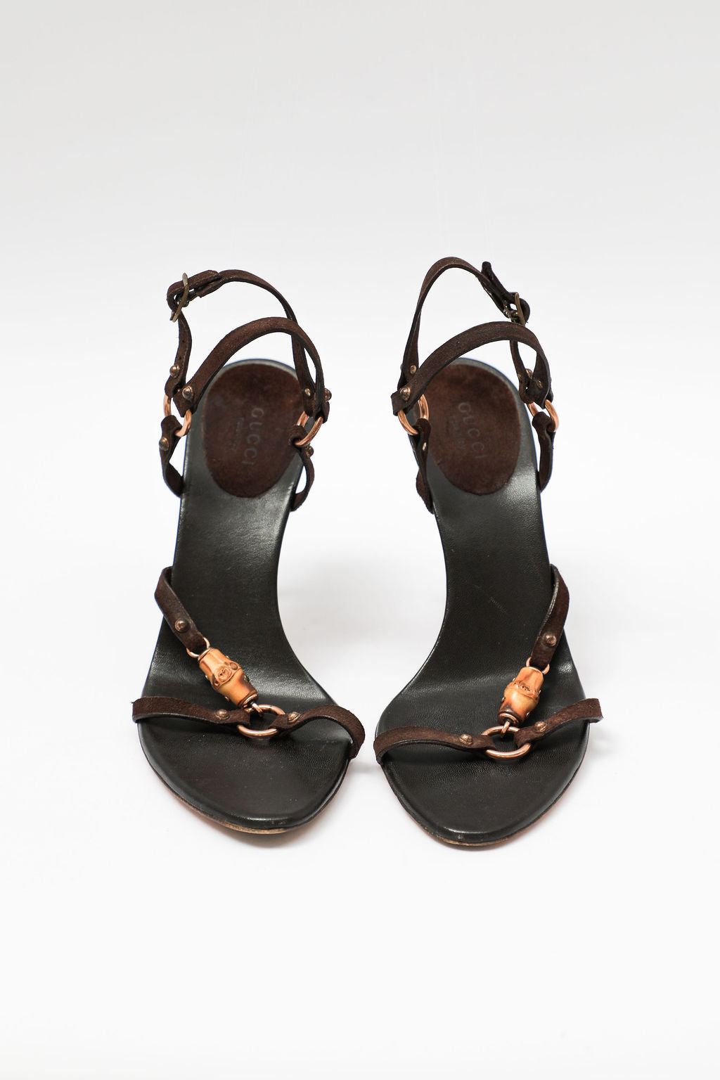 Gucci Brown Leather Bamboo Heels (EU 37.5)