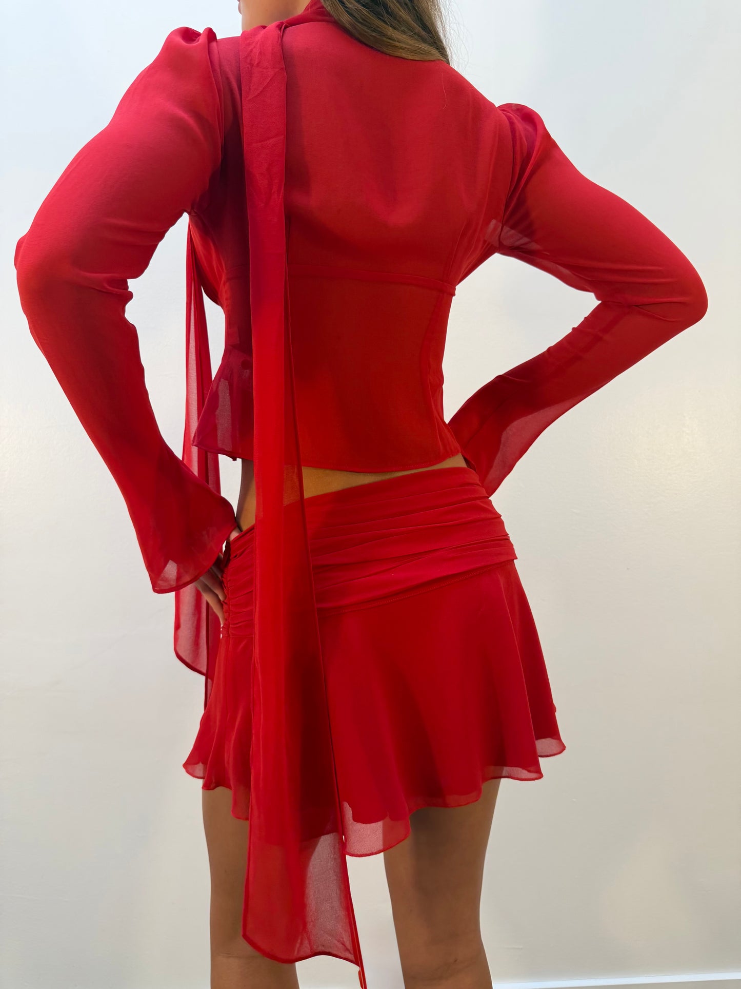 Eda Mini Skirt in Red Love
