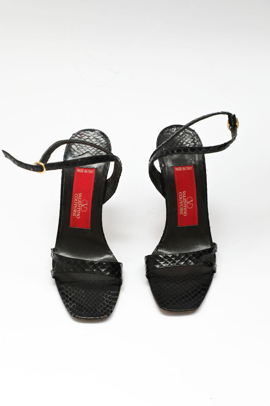 Valentino Black Python Sandals (EU 37.5)
