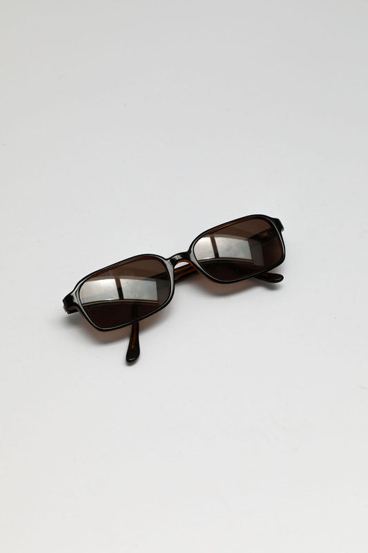 Versace Brown Tortoiseshell Rectangular Sunglasses