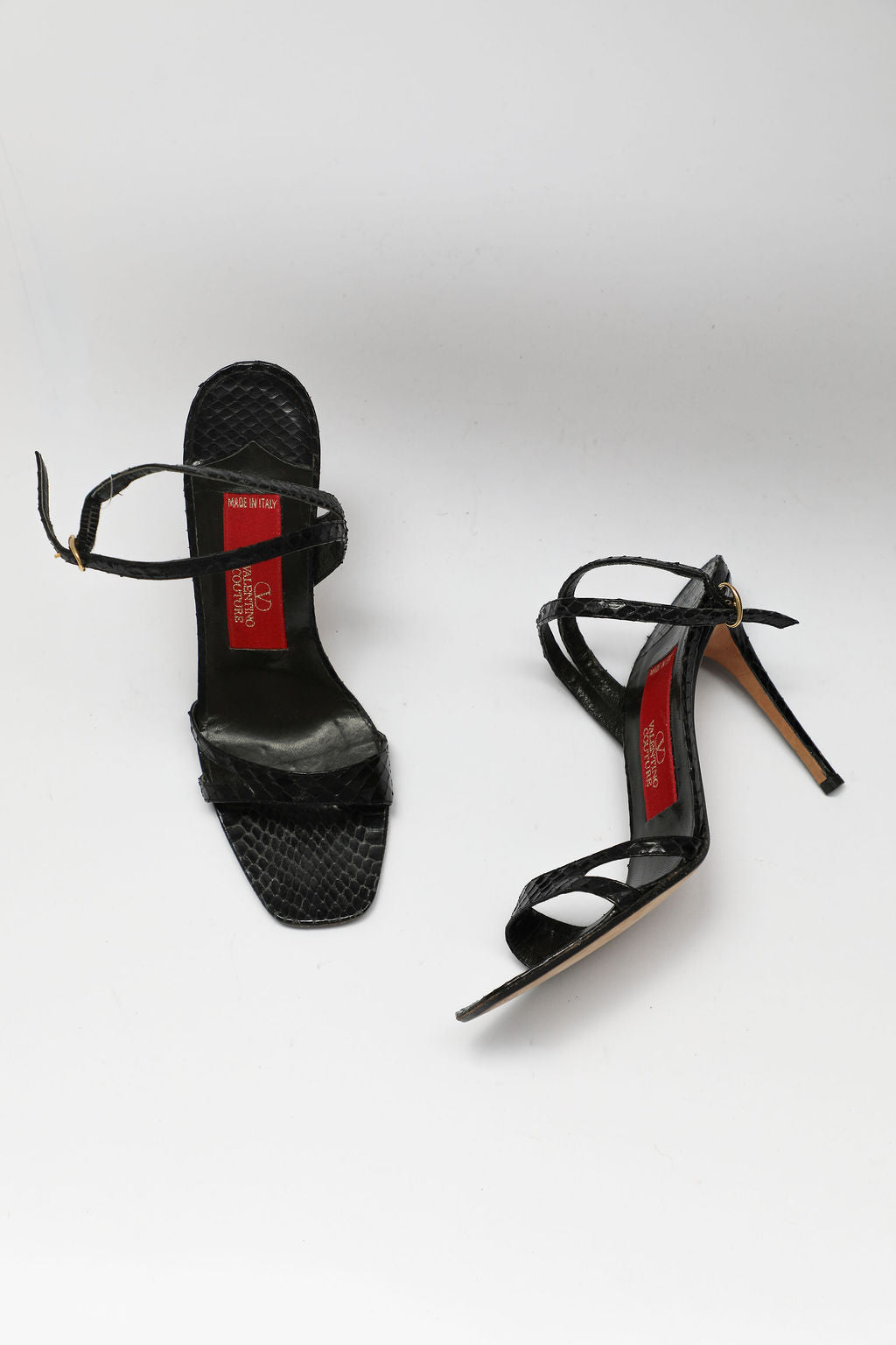 Valentino Black Python Sandals (EU 37.5)