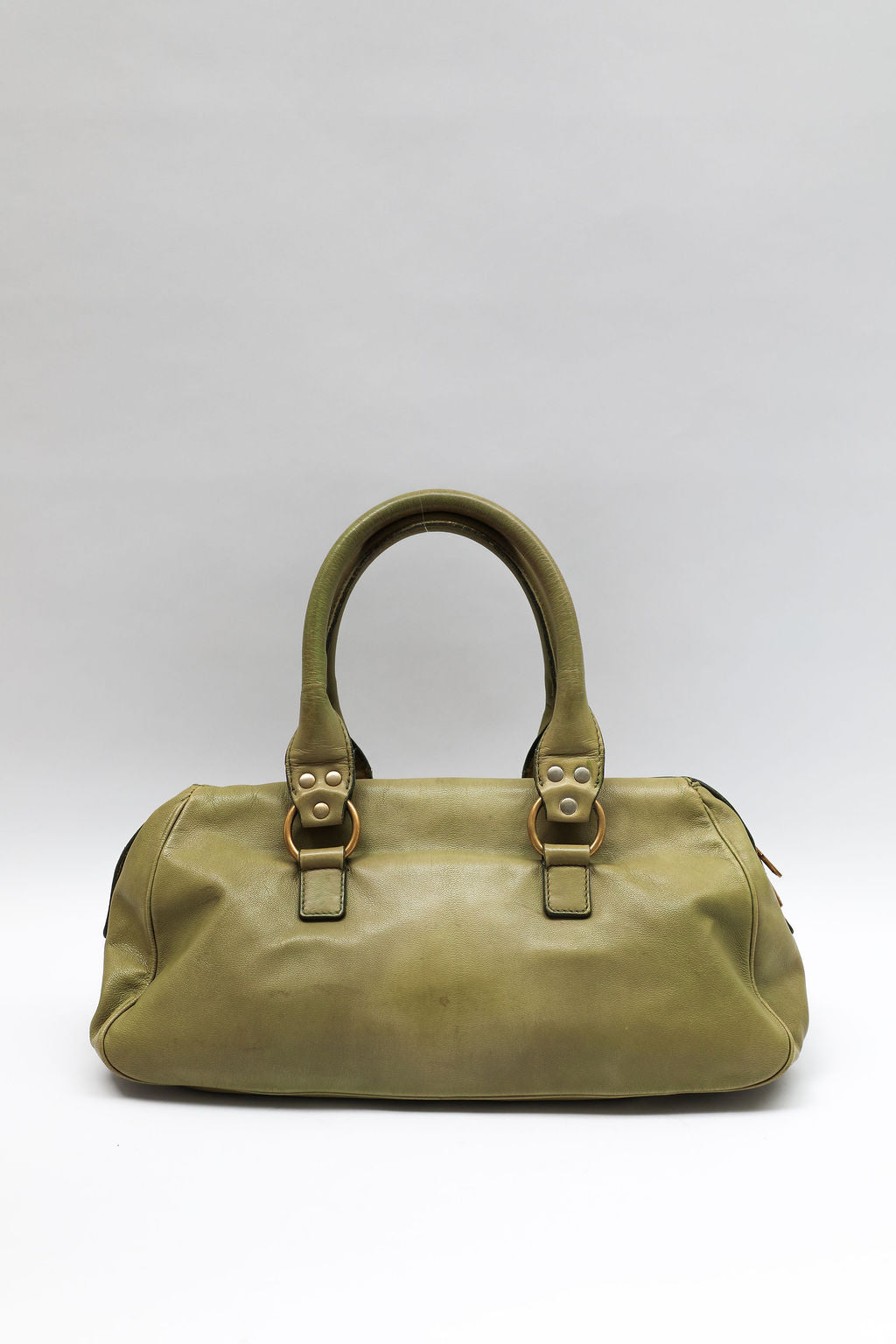 Yves Saint Laurent Leather Satchel - Olive Green