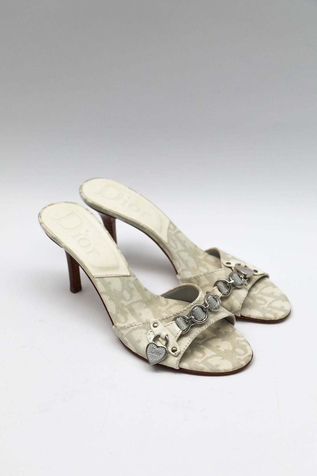 Dior White Trotter Lock Mules (EU 37)
