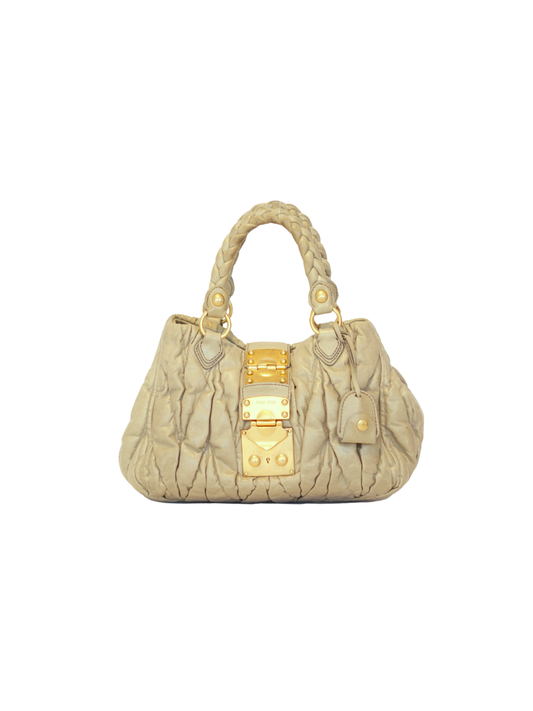 Miu Miu Coffer Bag - Light Grey/Green