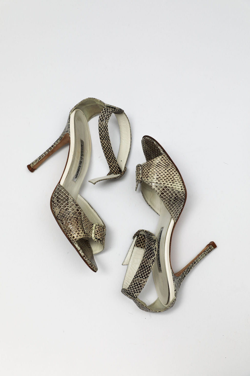 Manolo Blahnik Python Buckle Sandals (EU 38.5)