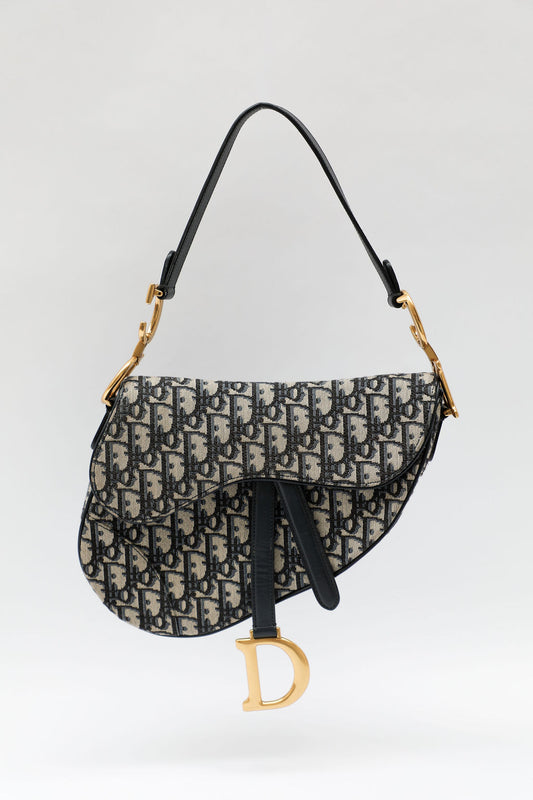 Dior Oblique Saddle Bag - Navy