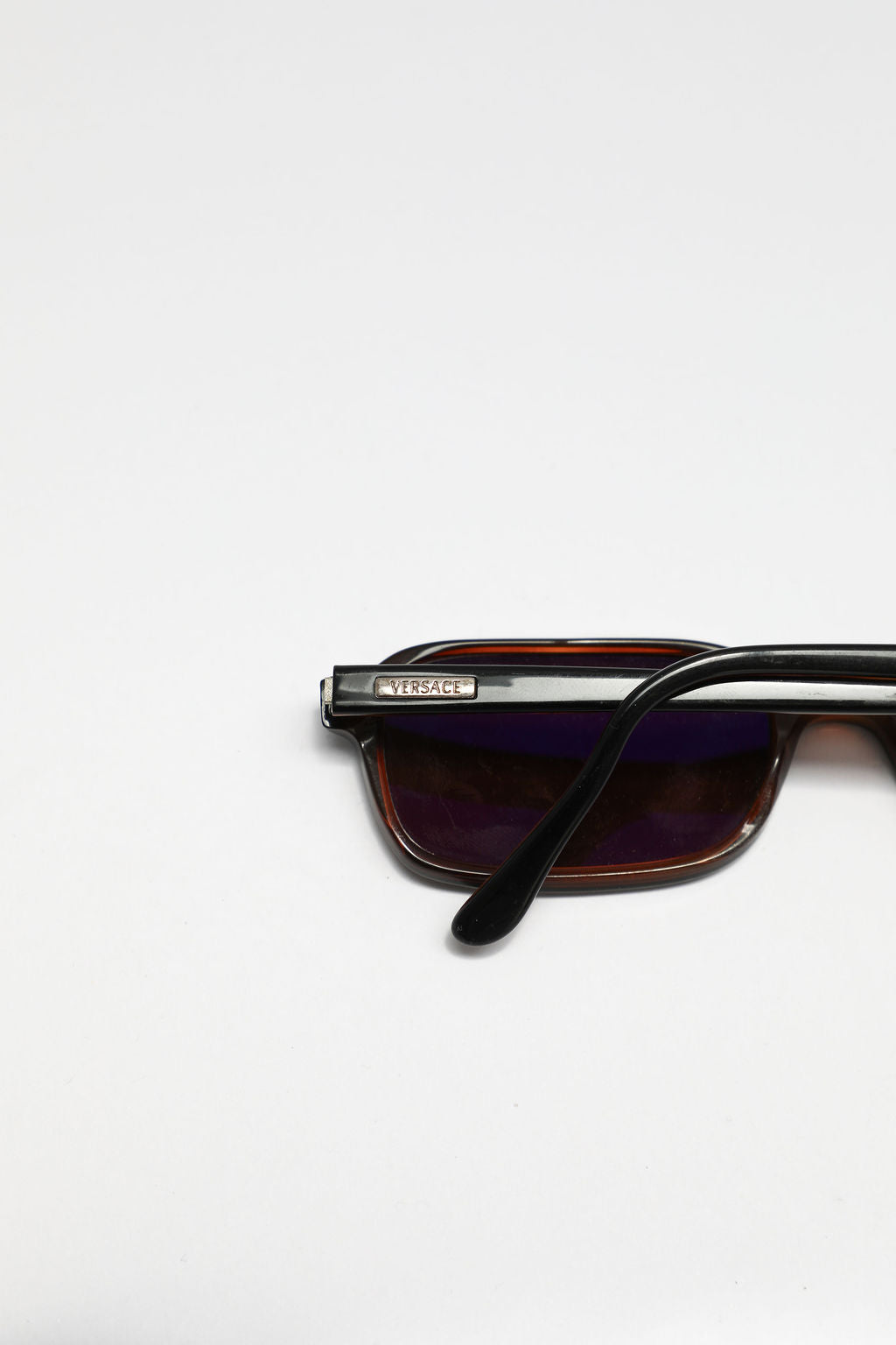 Versace Brown Tortoiseshell Rectangular Sunglasses