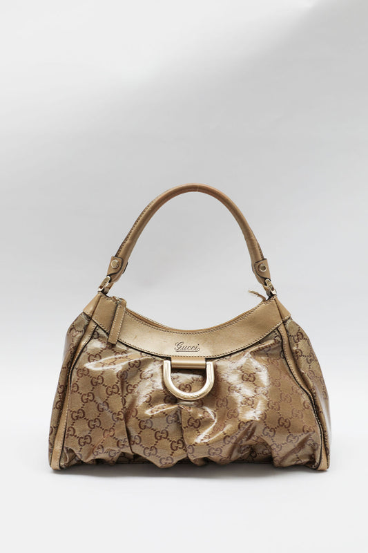 Gucci Abbey Crystal Hobo Bag - Gold
