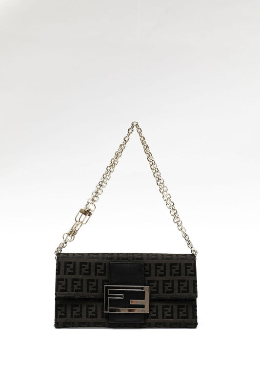 Fendi Zucca Wallet on Chain - Black