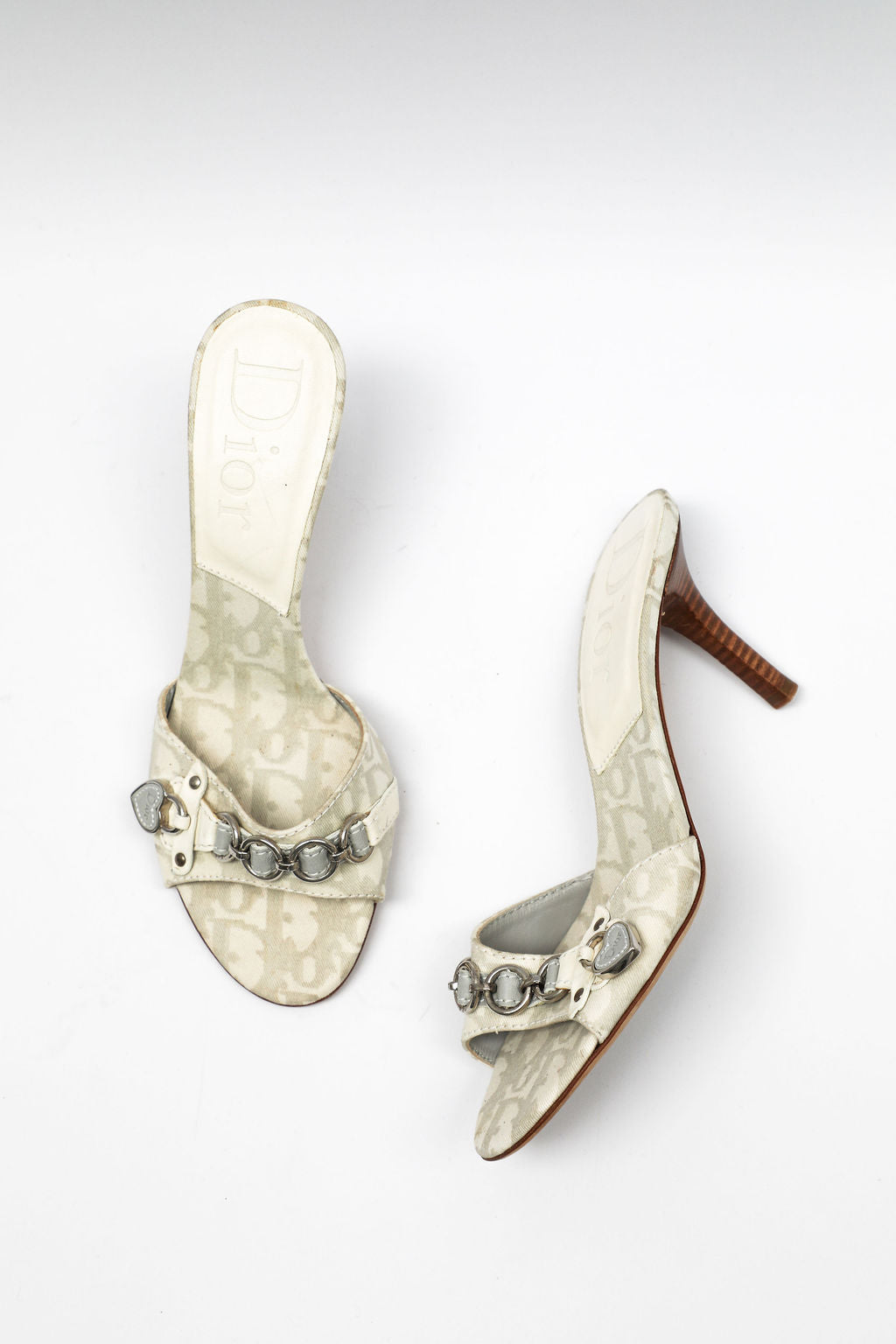 Dior White Trotter Lock Mules (EU 37)