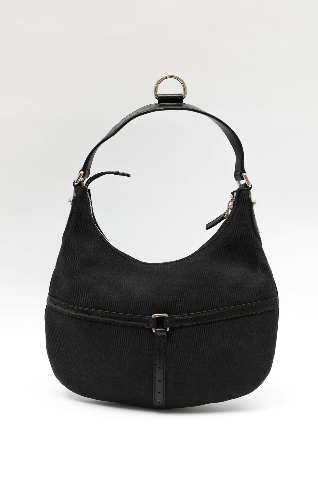 Gucci Interlocking GG Canvas Shoulder Bag - Black