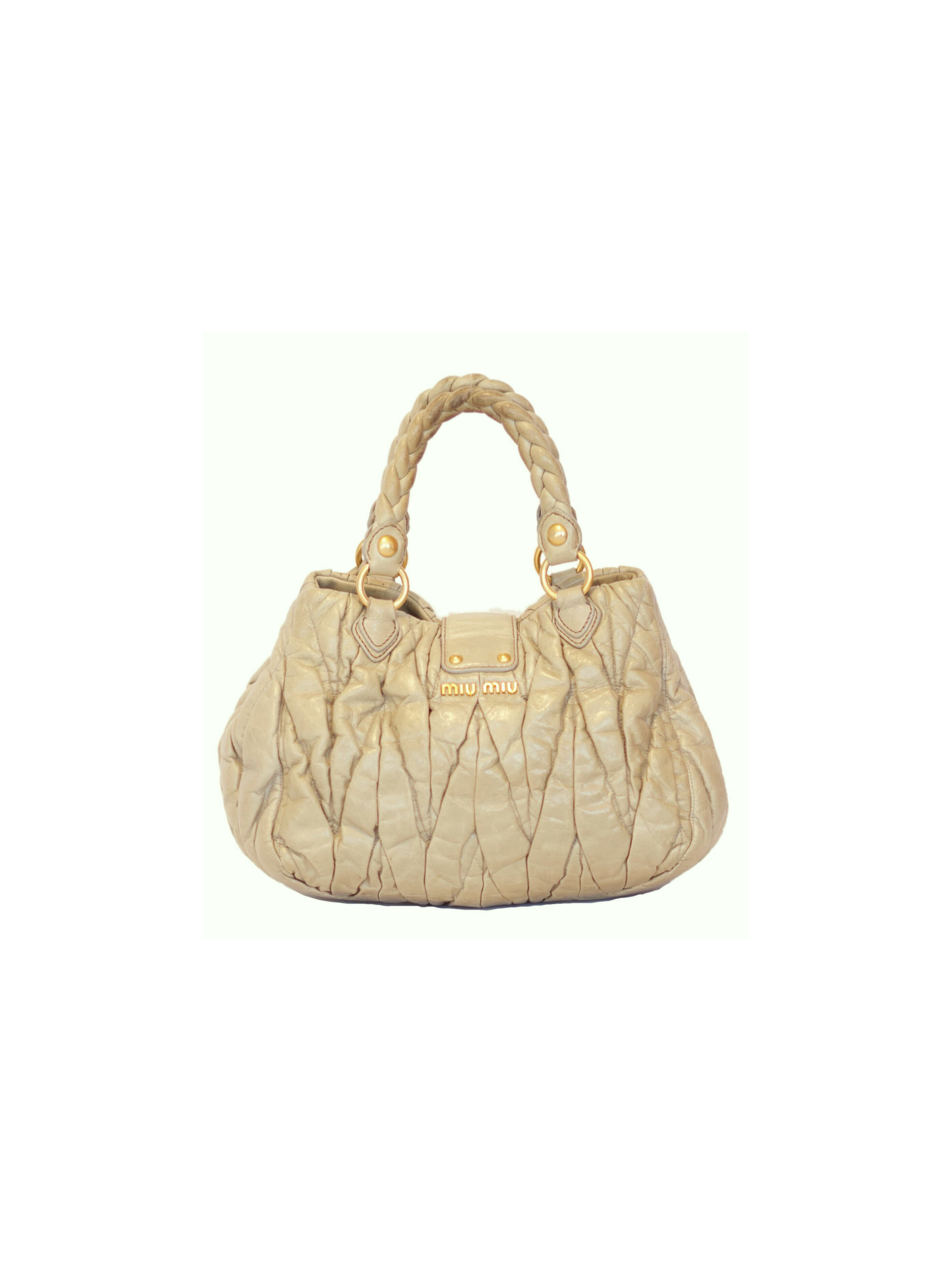 Miu Miu Coffer Bag - Light Grey/Green