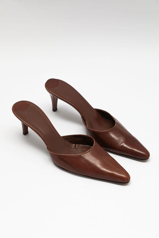 Ralph Lauren Brown Leather Mules (US 9.5)