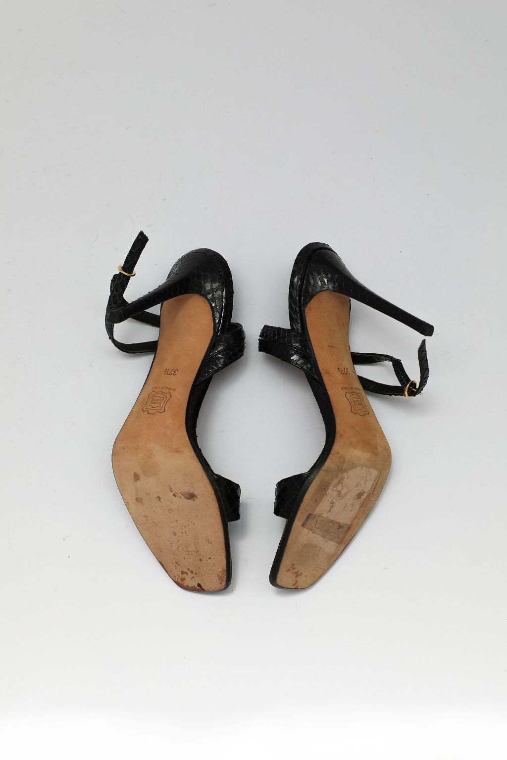 Valentino Black Python Sandals (EU 37.5)