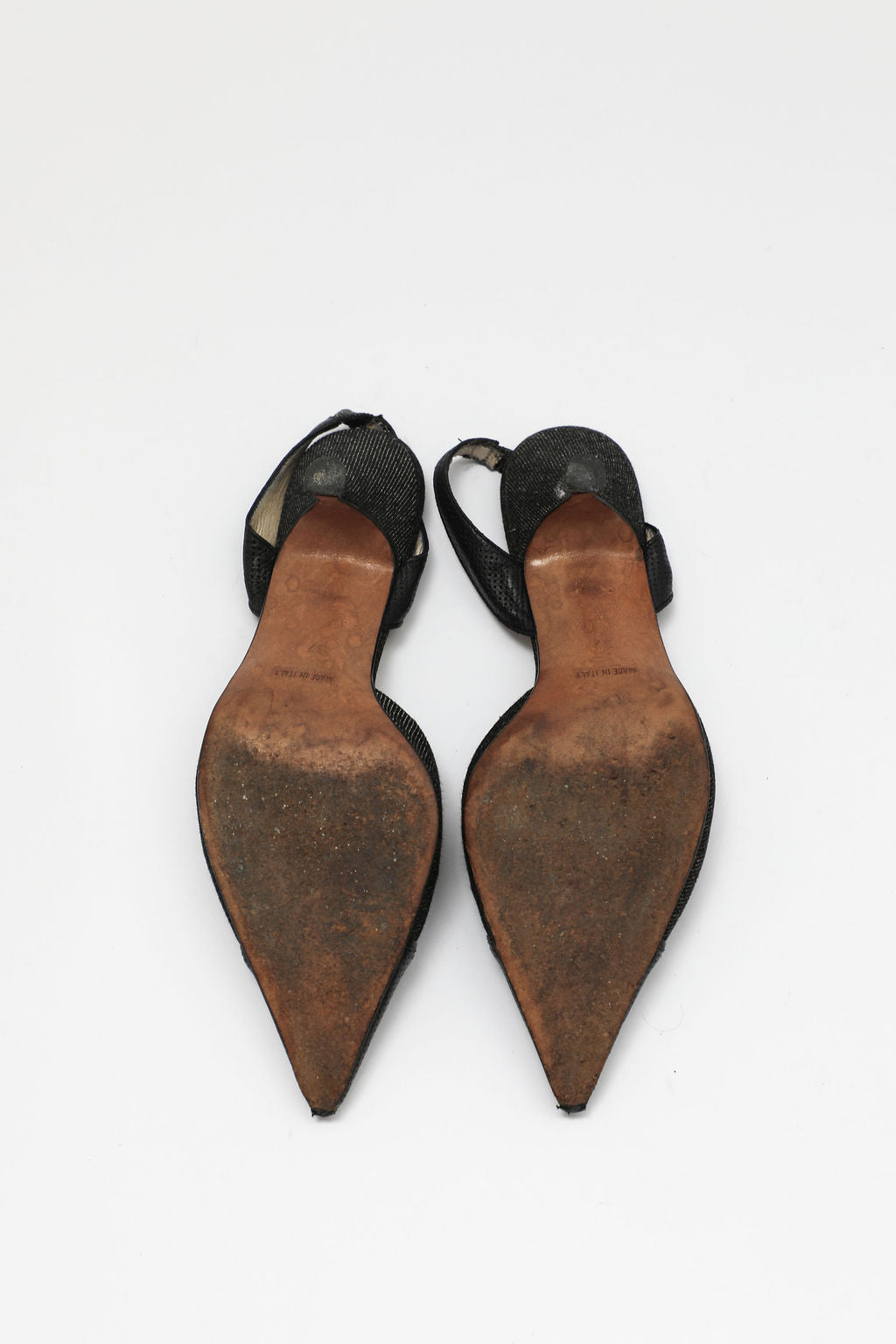 Dior Montaigne 1947 Denim License Plate Slingbacks (EU 37)