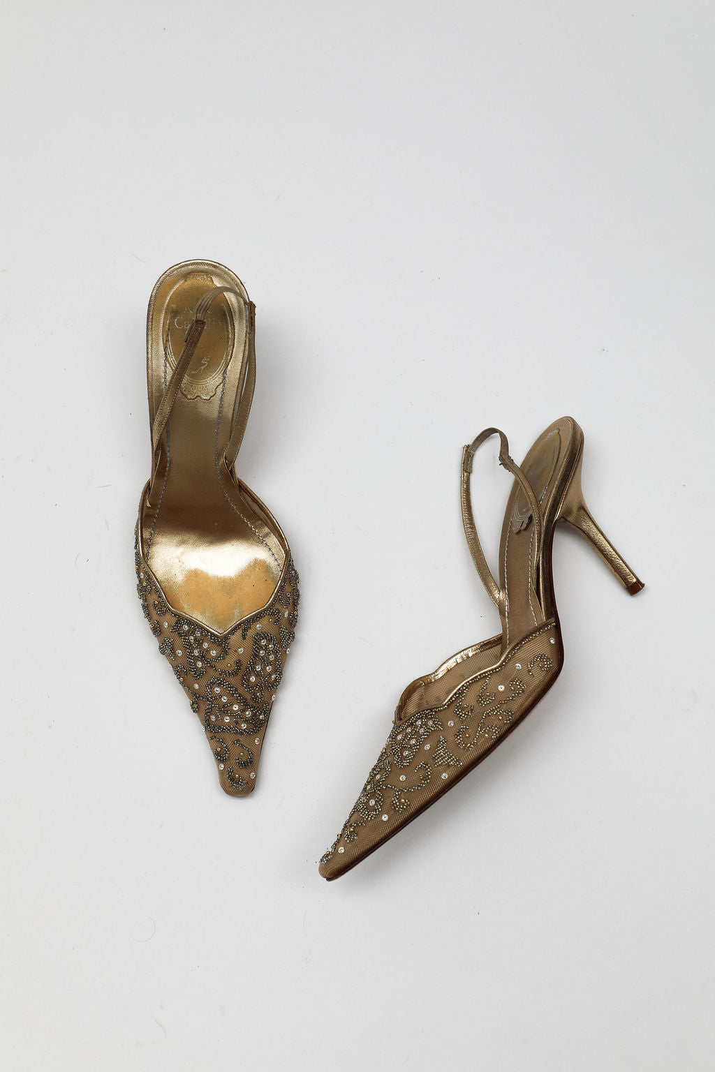 Rene Caovilla Veneziana Embellished Slingbacks (EU 39.5)