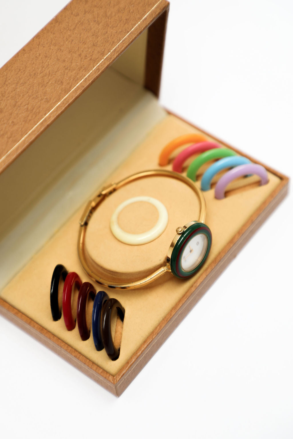 Gucci Interchangeable Bezel Watch Set 12 Colors - Gold Band