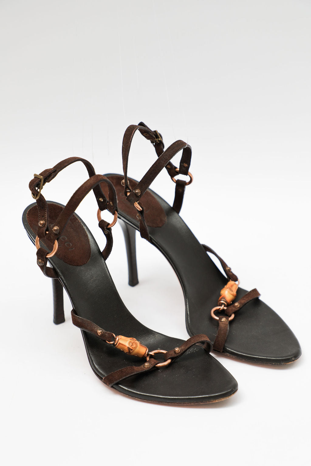 Gucci Brown Leather Bamboo Heels (EU 37.5)