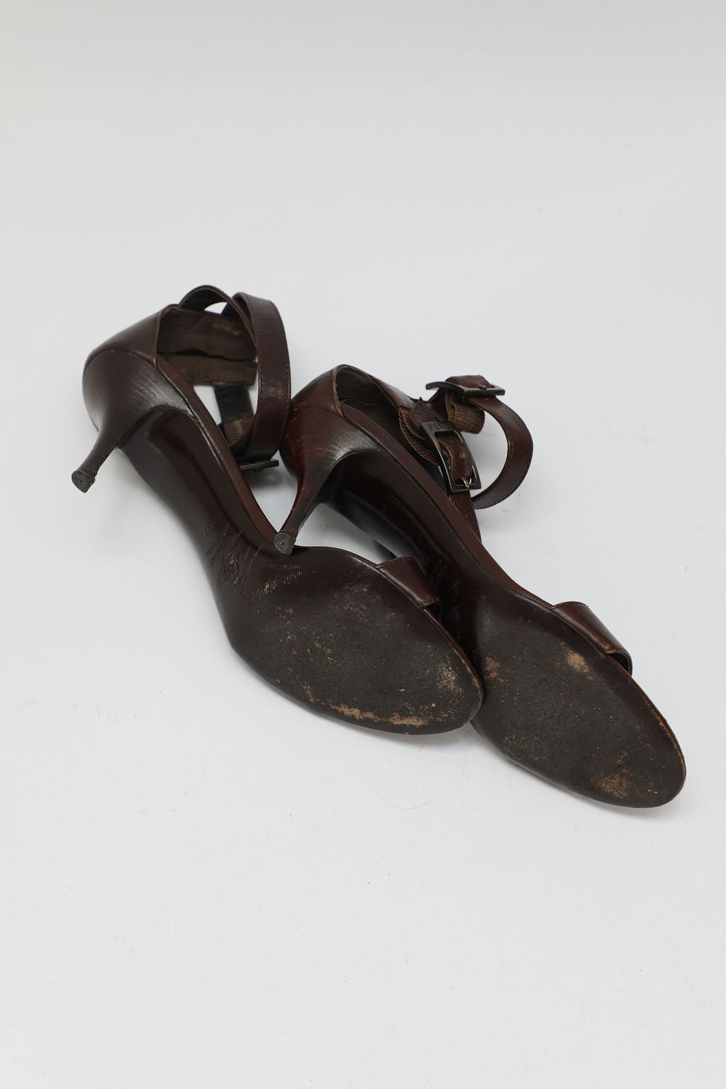 Fendi Brown Leather Ankle Strap Sandals (EU 37)