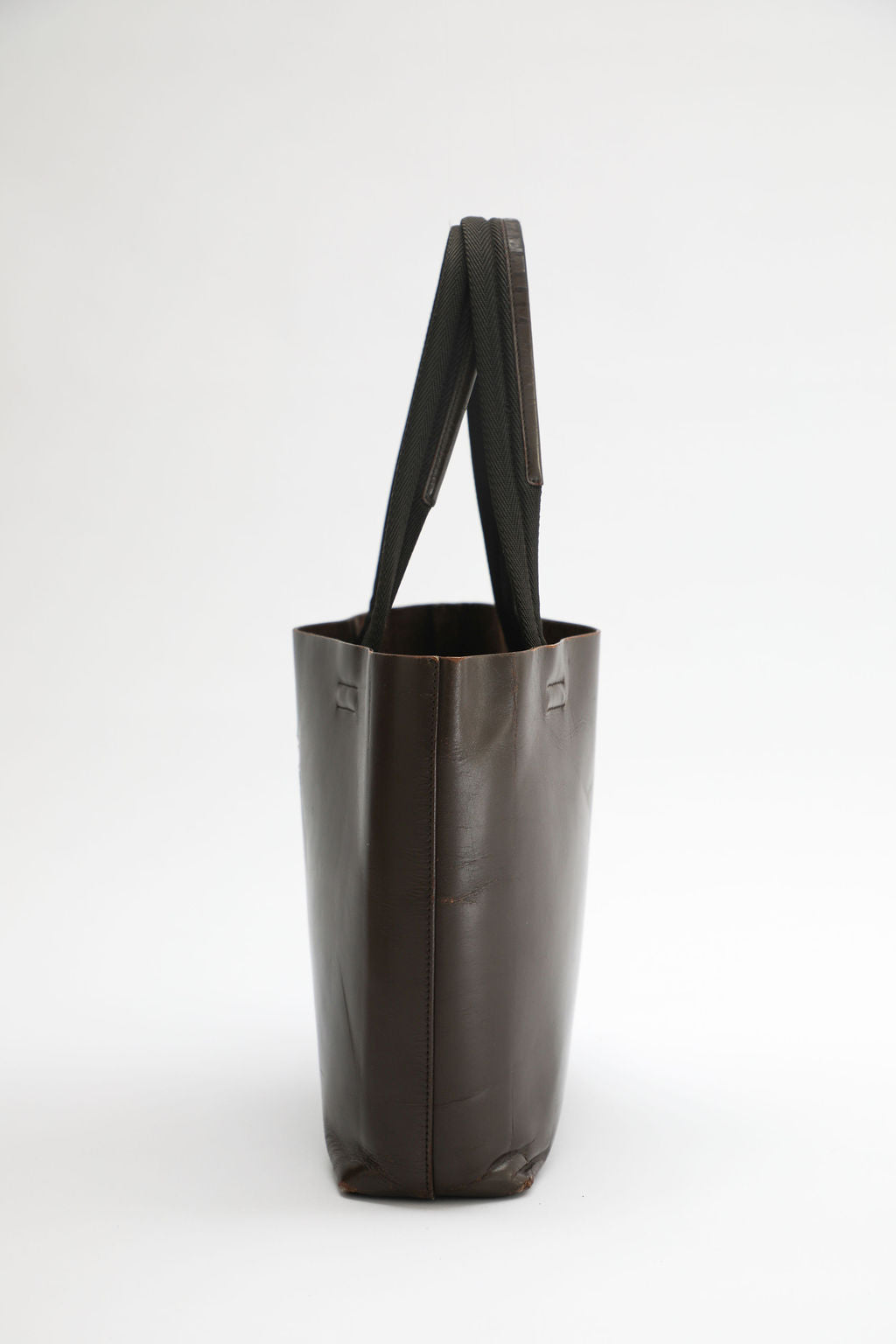 Prada Leather Cutout Tote - Brown