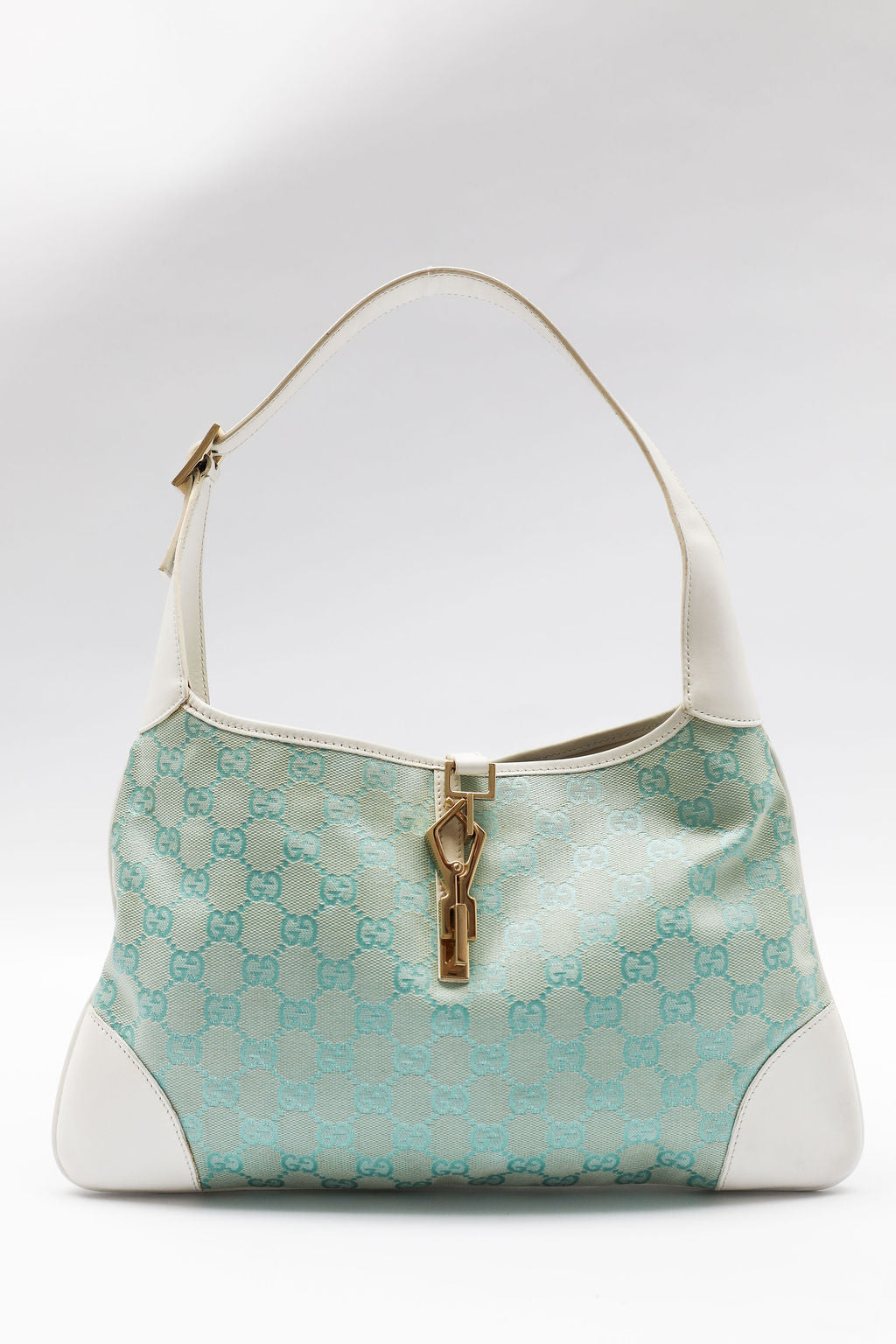 Gucci Jackie Monogram Canvas Bag - Turquoise
