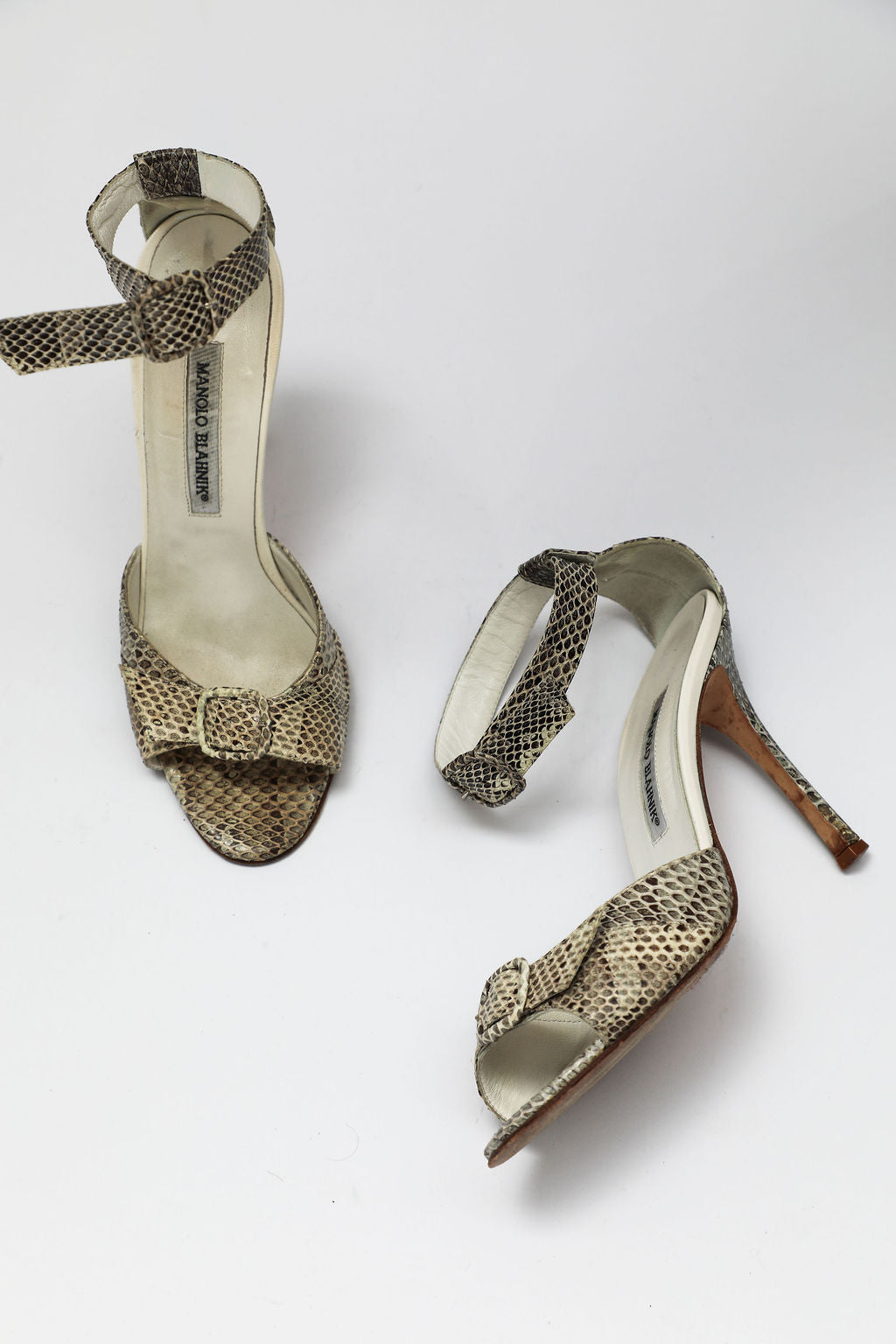 Manolo Blahnik Python Buckle Sandals (EU 38.5)
