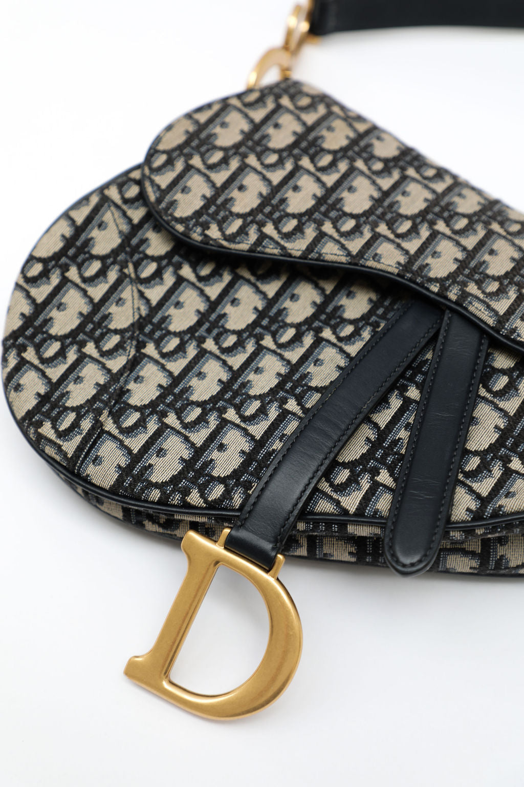 Dior Oblique Saddle Bag - Navy