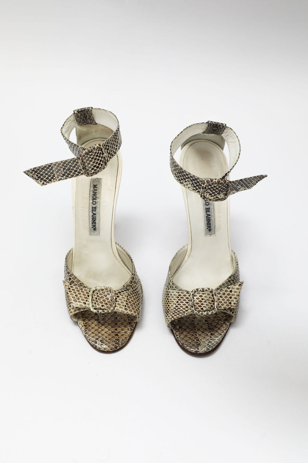 Manolo Blahnik Python Buckle Sandals (EU 38.5)