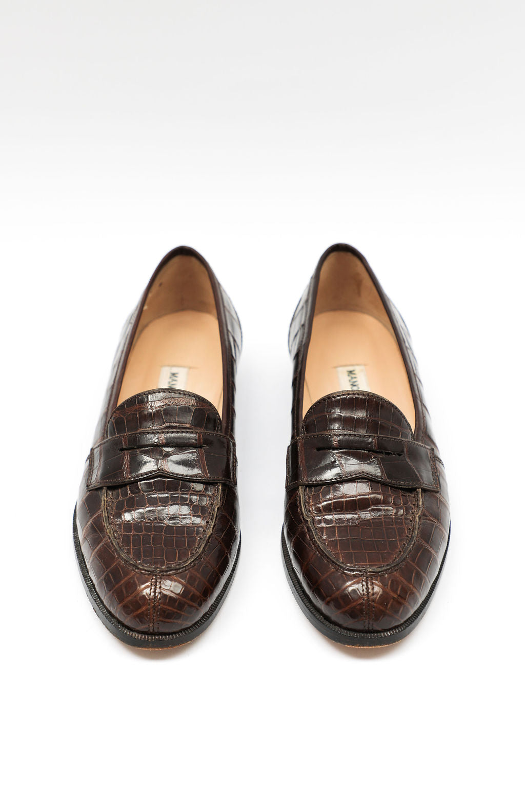 Manolo Blahnik Brown Alligator Penny Loafers (EU 36)