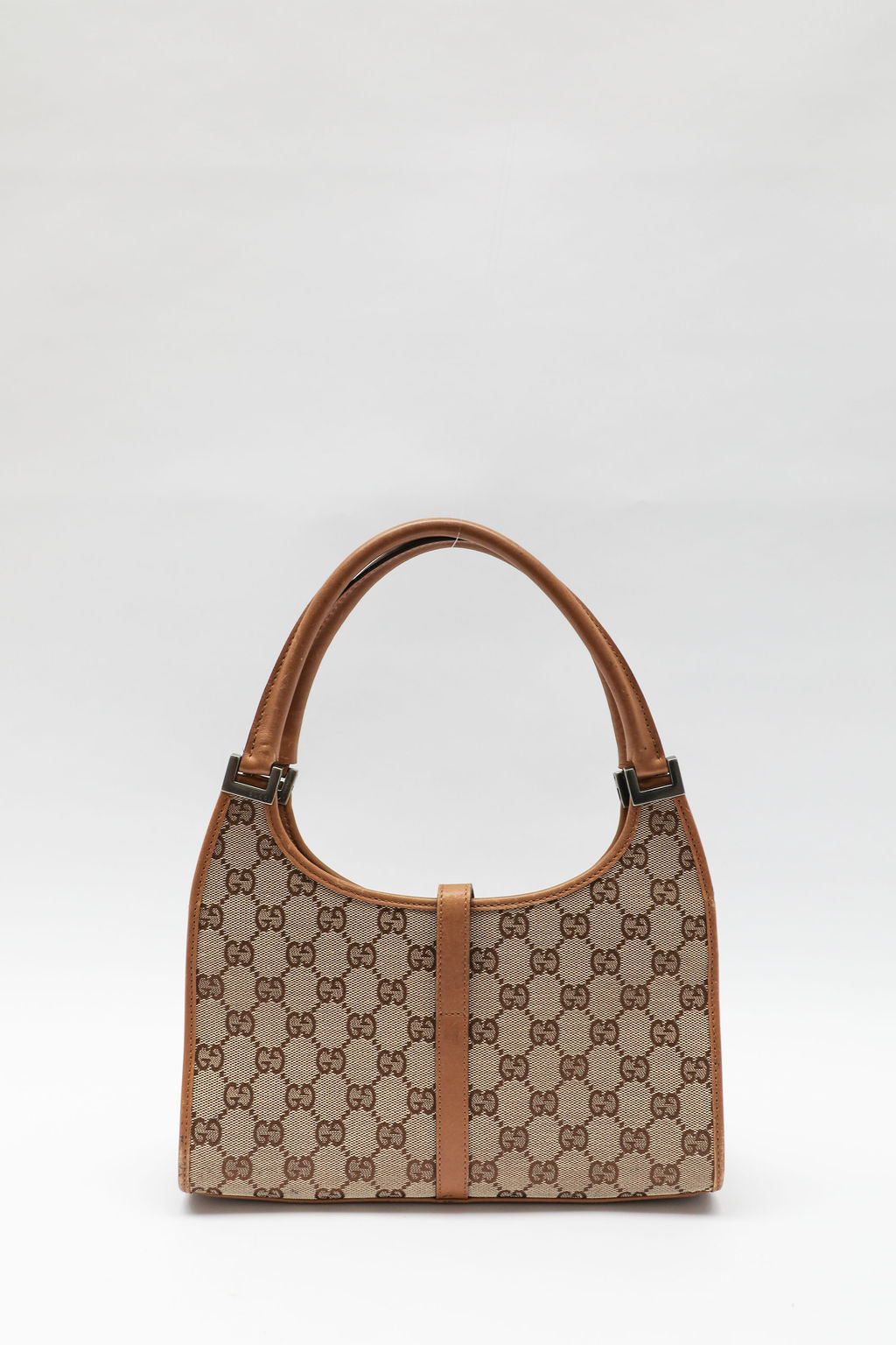 Gucci Monogram Canvas Jackie Bag - Tan