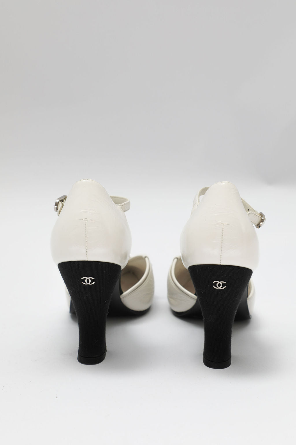 Chanel Two-Tone Bow Mary Jane Pumps